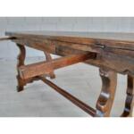 Antique Farmhouse Swiss Alpine Folding Oak Dining Kitchen Table or Console