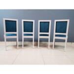 Vintage Square Back Louis XVI Style Dining Chairs Newly Upholstered- Set of 4