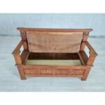 Elaborate and Rare English Oak Box Settle Bench Early 20th Century