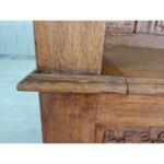 Elaborate and Rare English Oak Box Settle Bench Early 20th Century