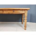 Vintage French Provincial Rustic Solid Pine Dining Table
