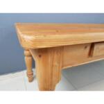 Vintage French Provincial Rustic Solid Pine Dining Table