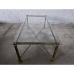Brass & Glass Dining Table by Belgo Chrome, 1980s