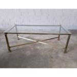 Brass & Glass Dining Table by Belgo Chrome, 1980s