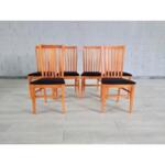 Mid Century Modern Styled Dutch Slat Back Dining Chairs - Set of 6