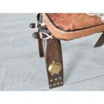 Vintage Camel Saddle Ottoman Stool Footstool With Leather Cushion