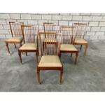 Mid Century Modern Slat Back Dining Chairs - Set of 6