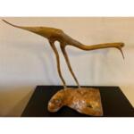 Antique Folk Art Artisan Hand Carved Burl Wood Bird Sculpture