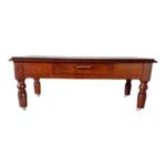 French Vintage Solid Coffee Table Hand Carved Top