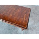 French Vintage Solid Coffee Table Hand Carved Top