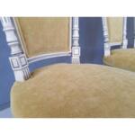 French Traditional Louis XVI Style Square Back Reupholstered Dining Chairs - Set of 4