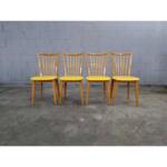 Vintage Modern Natural Beech Dining Chairs - Set of 4