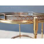 Mid-Century Vintage Brass and Copper Dessert and Drinks Serving Cart, 1950's