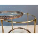 Mid-Century Vintage Brass and Copper Dessert and Drinks Serving Cart, 1950's