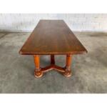 Vintage French Solid Jacobean Style X-Stretcher Dining Table