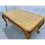 Louis XV Style Oak Parquetry Hand-Carved Dining Table
