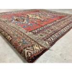 Vintage Kazak Handwoven Wool Rug Eagle Design