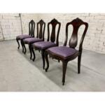 Queen Anne Style Solid Wood Dining Chairs- Set of 4