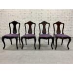 Queen Anne Style Solid Wood Dining Chairs- Set of 4