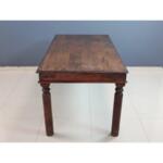 Vintage Colonial Style Exotic Wood Rustic Dining Table