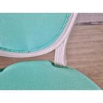 Vintage French Louis XVI Medallion Dining Chairs Reupholstered Turquoise Color - Set of 8