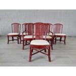 Italian Mid Century Bentwood Bamboo Cane Back Dining Chairs - Set of 8