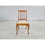 Vintage Spindle Back Queen Anne Style Oak Dining Chairs - Set of 6