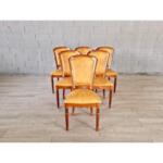 French Traditional Louis XVI Style Square Back Dining Chairs - Set of 6
