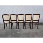 Vintage Danish Mid-Century Modern Square Back Dining Chairs - Set of 5
