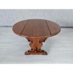 Vintage Solid Wood Drop Leaf Dining Room Trestle Table