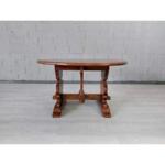 Vintage Solid Wood Drop Leaf Dining Room Trestle Table
