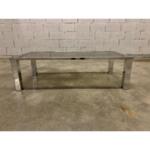 Smoked Glass Chrome and Brass Coffee Table Attributed to Willy Rizzo