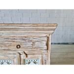 Rustic Accent Whitewashed Reclaimed Cabinet Commode Boho Chic Style