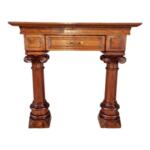 Unique French Vintage Elegant Carved Console Side Table on Columns