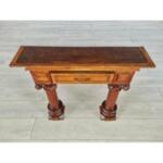 Unique French Vintage Elegant Carved Console Side Table on Columns