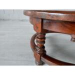 French Antique Solid Oak Round Coffee Table