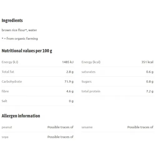 Био Нудли Рамен от кафяв ориз без глутен, 280g, Terrasana