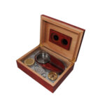 Кутия за пури (хумидор) ZORR, с пепелник и резачка, кафява