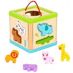 Детско дървено кубче за сортиране с животни Тooky Toy