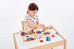 Детска дървена геометрична мозайка с шаблони
