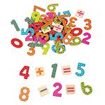 Дървени магнитни цифри и символи – 60 броя Lelin Toys
