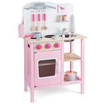 Дървена детска кухня в розово Бон Апети