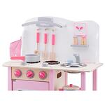 Дървена детска кухня в розово Бон Апети