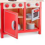 Детска дървена кухня в червено Лукс