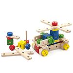 Детски дървен конструктор от 68 части с крепежни елементи