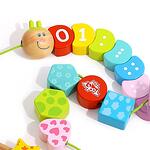 Детска играчка за нанизване Гъсеница Tooky toy