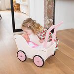Детска дървена количка за кукли в розово New Classic Toys