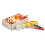 Дървена детска кутия с продукти за рязане