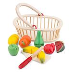 Детска дървена кошница с плодове за рязане