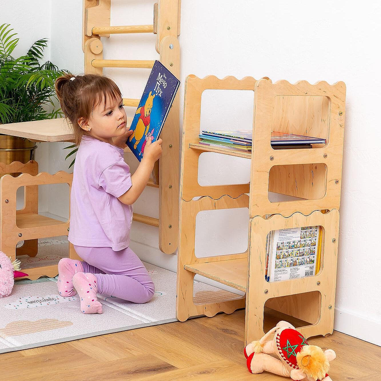 3бр Детски Дървени Столчета - Библиотечка